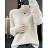 Autumn Winter 100% Merino Wool Sweater Women First Line Seamless Half-high Collar Pullover Basis Casual Cashmere Knit Solid Tops 4