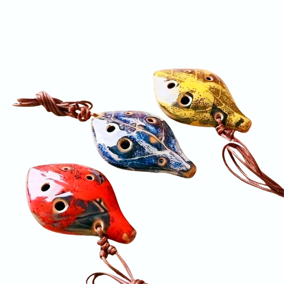 1pc ancient Chinese style six-hole handmade ocarina instrument with lanyard handmade ocarina