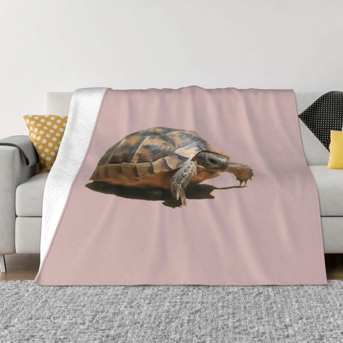 

Portrait of a Young Wild Tortoise Isolated Throw Blanket christmas decoration Shaggy Hairy Vintage Blankets