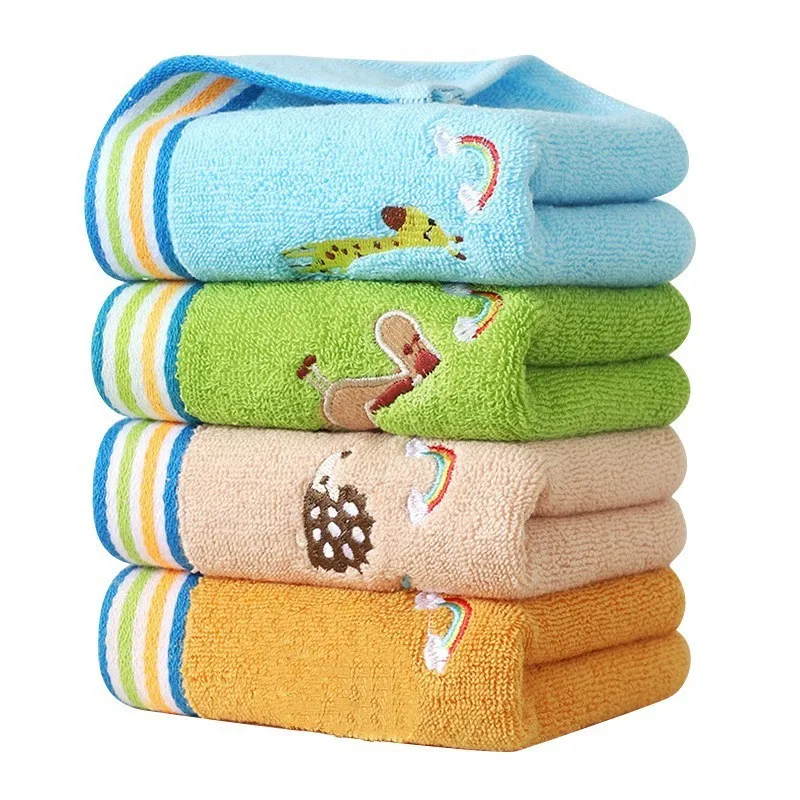 Cartoon Animal Baby Towel Cotton Children Bath Towel Soft Absorbent Handkerchief Face Washcloth 50x27cm