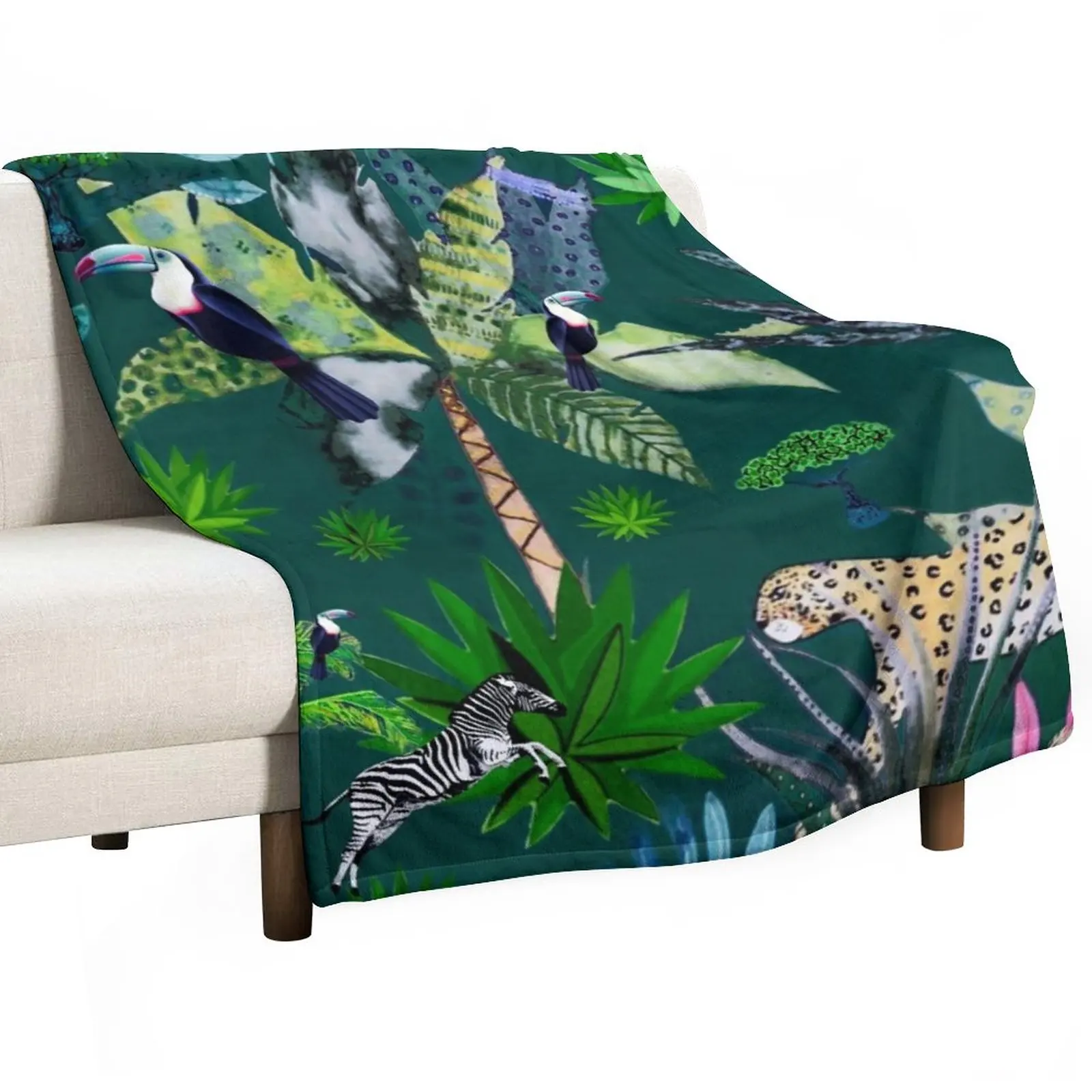 

New Jungle Green Throw Blanket anime Fluffy Shaggy Blanket