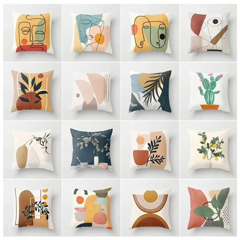 

Декоративная домашняя наволочка с рисунком растений, полиэстеровый чехол для дивана, офисного сиденья, автомобильная мягкая подушка на талию, наволочка 40*40 60*60
