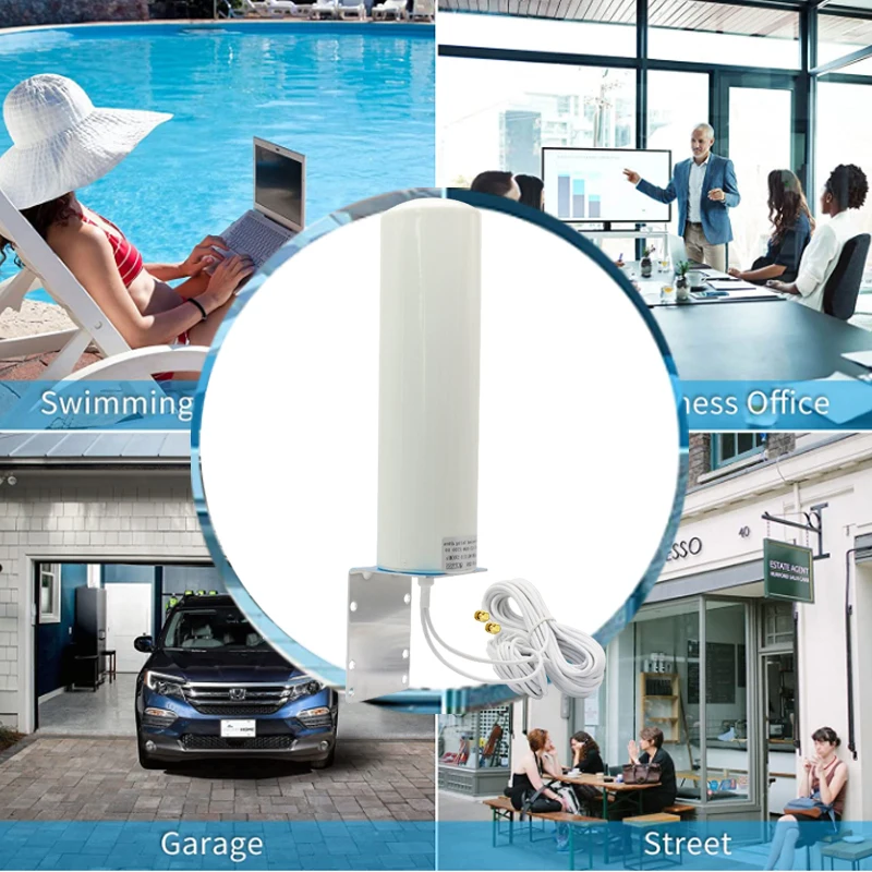 Dual Cable 5G 4G LTE 3G GSM Omni WiFi Aerial 600~4900Mhz IP67 Outdoor Waterproof AP Amplifier Antenna With TS9 SMA RPSMA 2*2pcs wifi antenna outdoor antenna lte antenna 4g antenna radio antenna