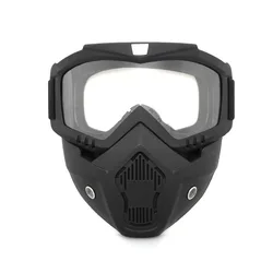 Enhanced Tactical Full Face Protective Mask with Goggles - UV Proof, Windproof, Anti - Fog for Paintball and Airsoft (026 Clear)