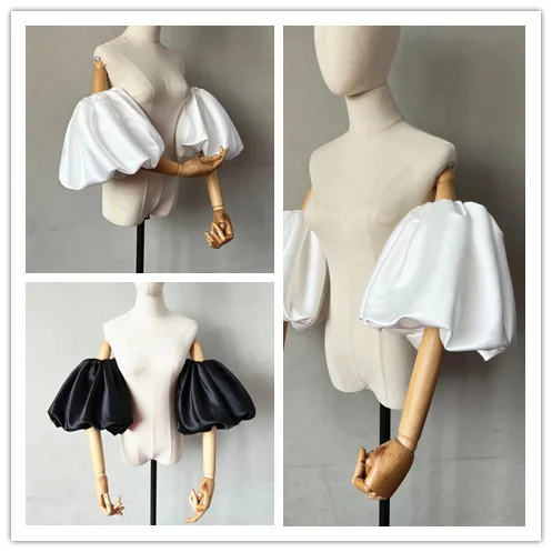 Female Extra Long Big Laceness Cuffs Lace Loose Black Party Evening Women Gloves Touchscreen Ladies Mittens