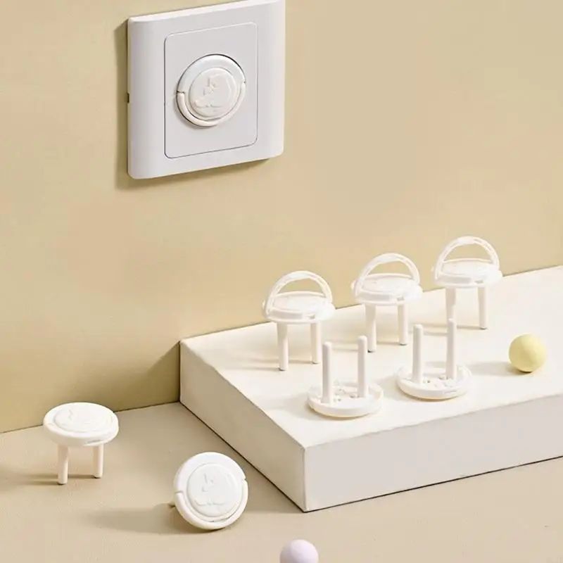 QX2D Baby Proof Plug Cover, 10Pcs Socket Protector with Concealed Handle for Toddler Safety Electric Shock Prevention
