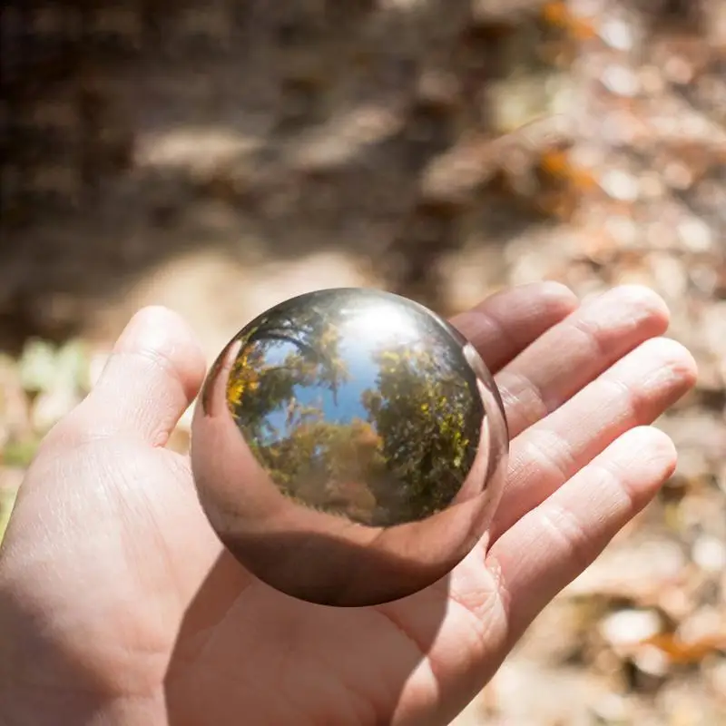 Gazing Globe Mirror Ball Stainless Steel Hollow Ball Mirror Globe Floating Decorative