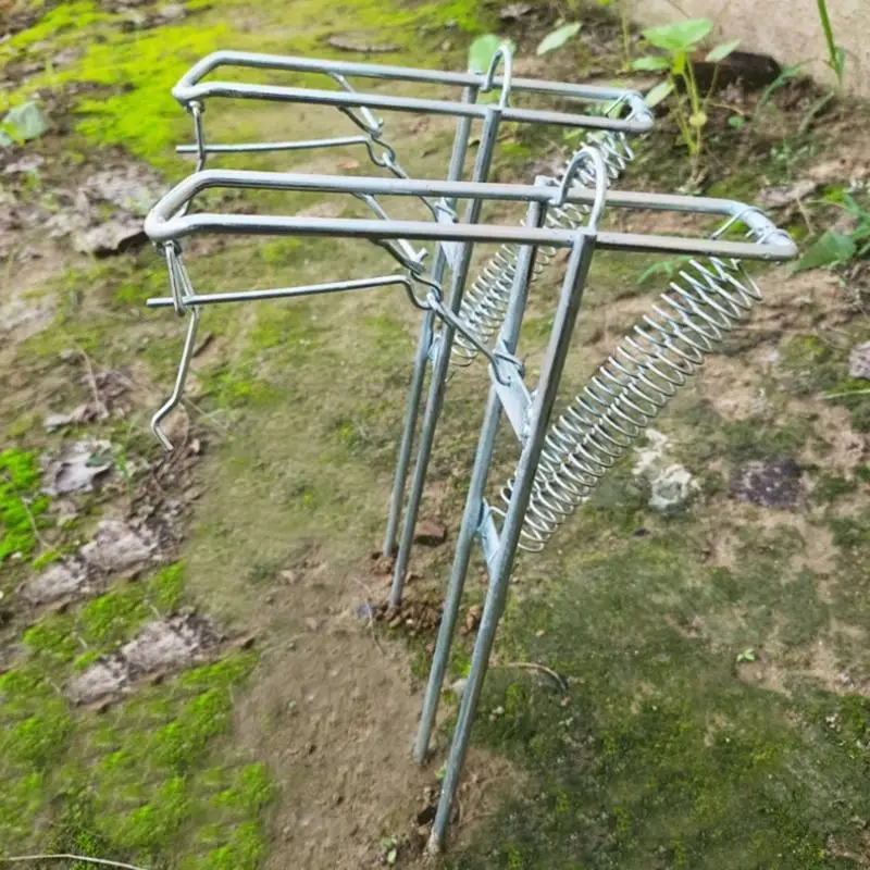 Fishing Rod Stand Rack Folding Automatic Double Spring Angles Fishing Rod Holder Rack Ground Support Bracket