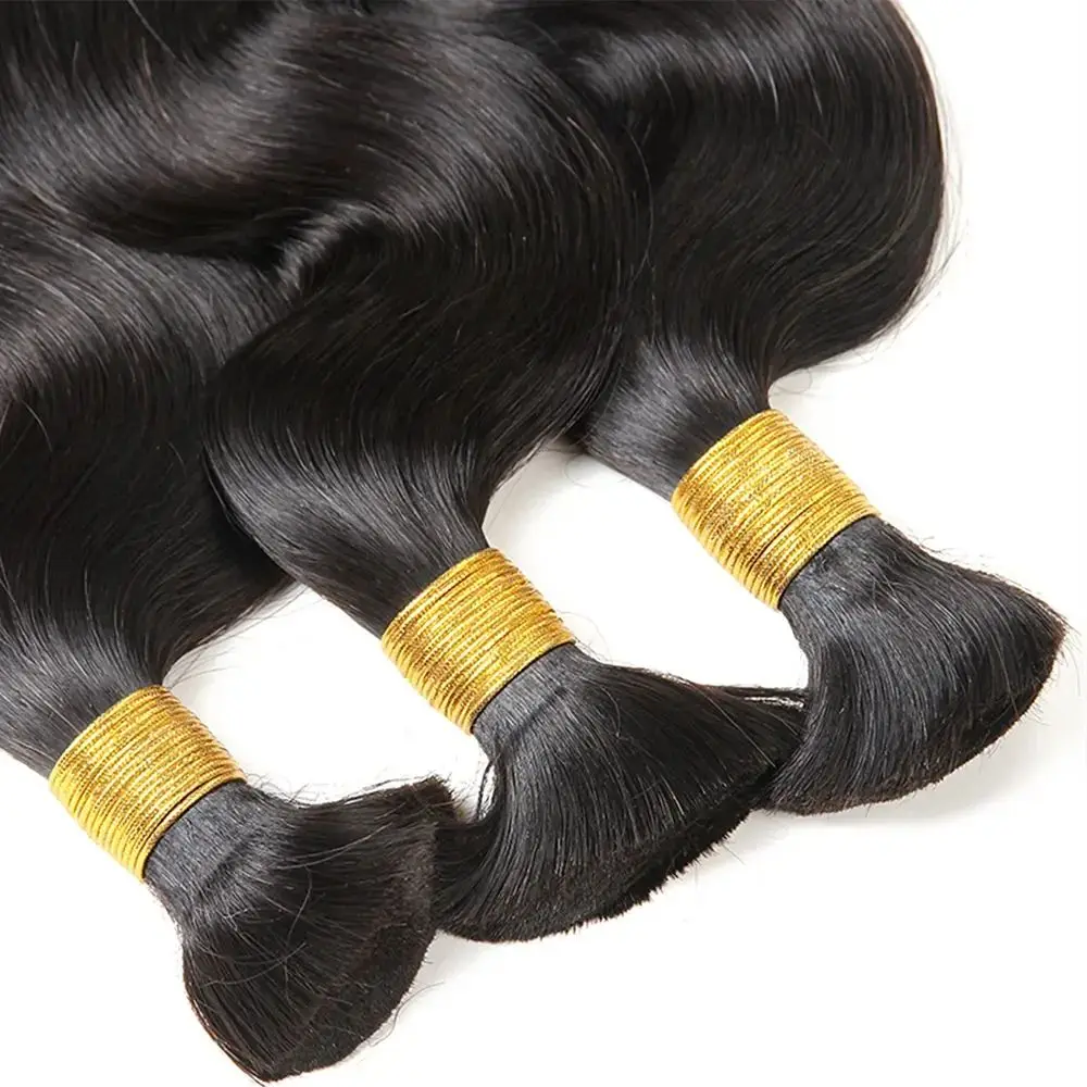 1B Body Wave Bulk Human Hair For Braiding Brazilian Braiding Hair For Boho Braids No Weft Hair Bulk 100% Human Hair Extensions