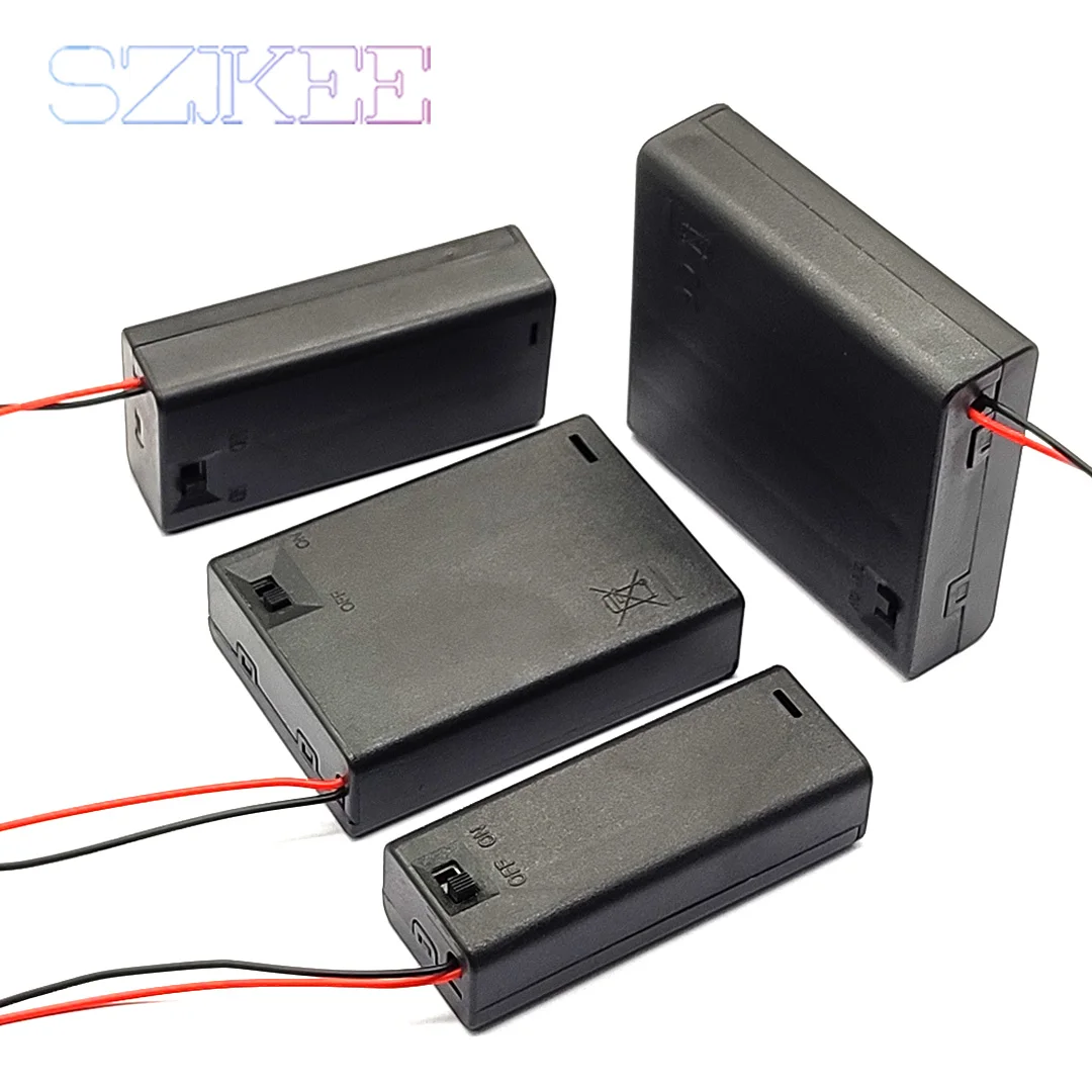AA Battery Storage Case with Switch and Cable - Multi-Slot Options for Versatile Power Solutions