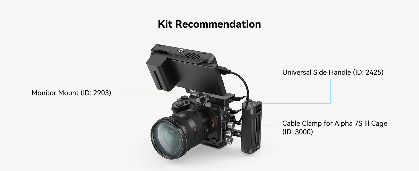 Camera Half Cage for Sony Alpha 7R V/Alpha 7 IV/Alpha 7S III/Alpha 1/Alpha 7R IV