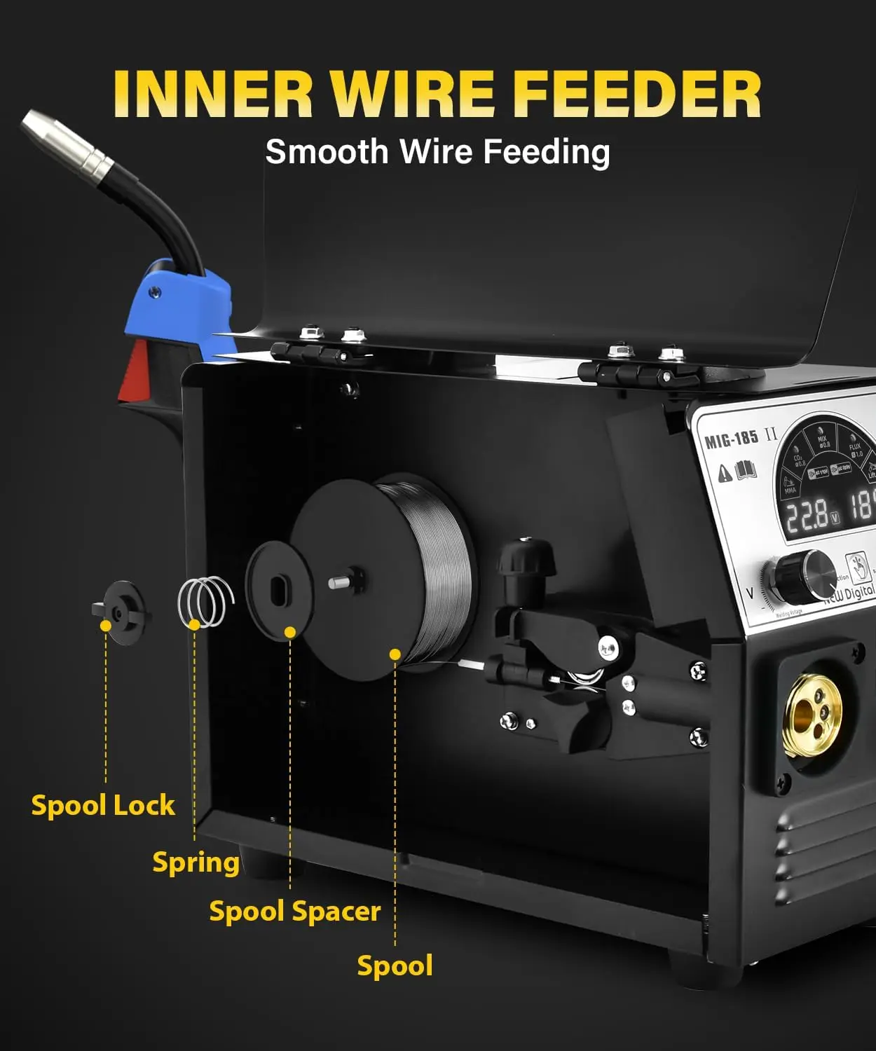 Welding Machine, 110V/220V Dual Voltage Multi-Process Welder 4 in 1 Multi-Process Gas