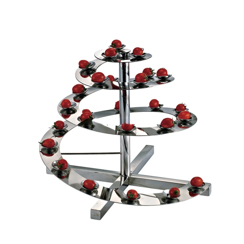 

Stainless steel Buffet riser cake tree like decoration display rack for Hotel restaurant