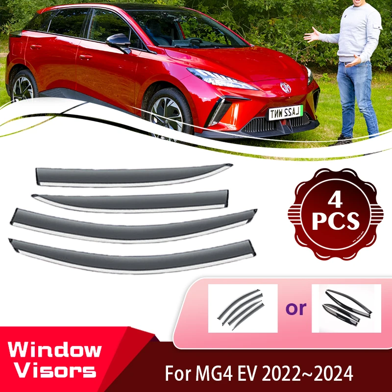 Window Visor For MG4 EV EH32 2022 2023 2024 Car Window Wind Sun Rain