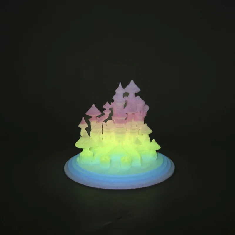 고광택 야광 무지개 PLA 3D 프린터 필라멘트, 1.75mm, 1KG 스풀