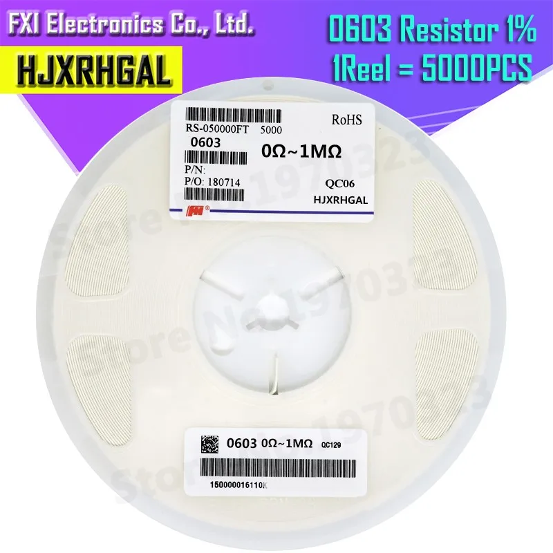 0603 SMD Resistors 1% Accuracy 0 ohm-10M ohm 5000PCS smd resistor smd chip resistor