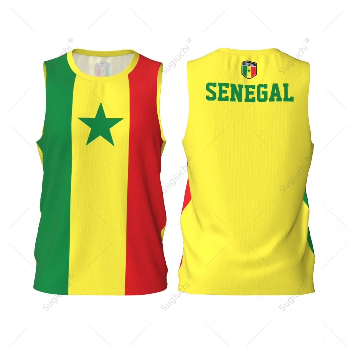 thumbnail image 1 of Camiseta deportiva de baloncesto para hombre con la bandera de Senegal, para correr, fitness, multifunción, sin mangas, con nombre personalizado exclusivo, 1 of 4