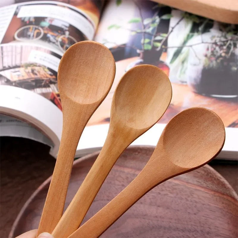 30 Mini Cucchiai In Legno Naturale Da 12,5 Cm, Per Condimenti, Gelato, Caffè, Fai DaTE, E Decorazioni Per Bambini