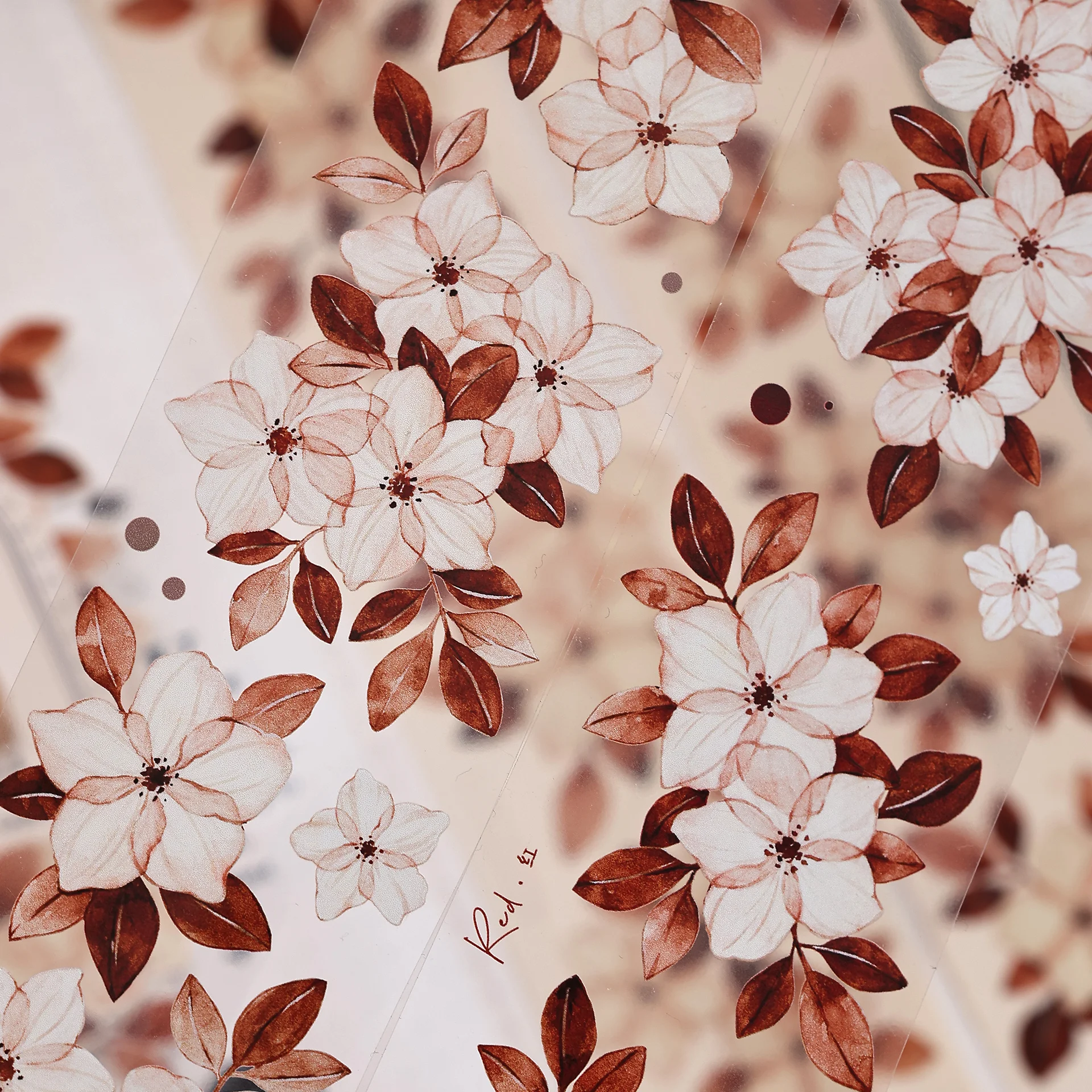 4.10 신제품 [꽃사계절] 레트로 4색 사이즈 꽃과 종이 PET 핸드북 스티커 테이프