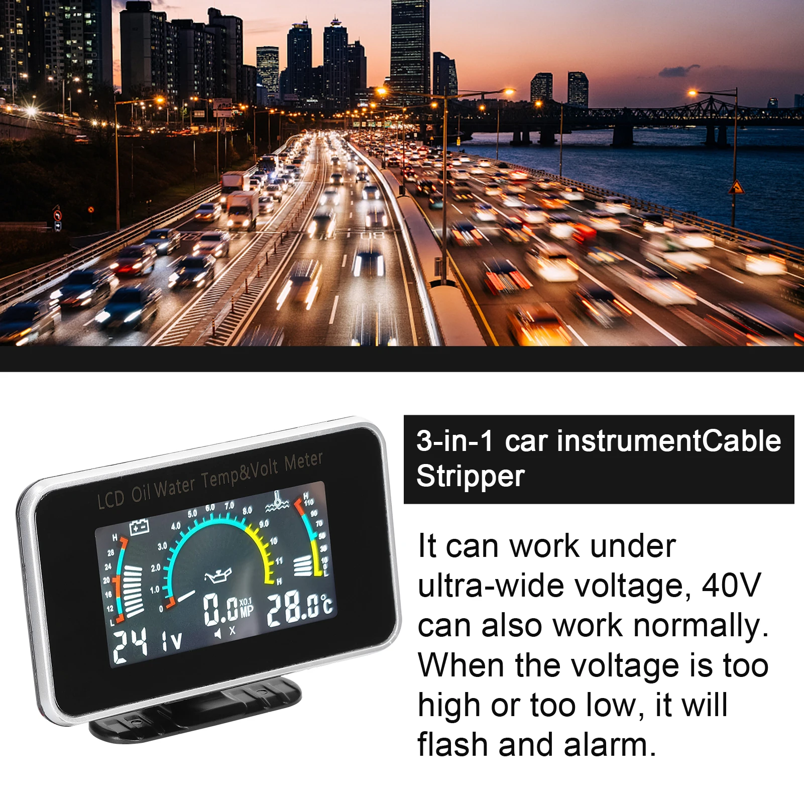 3-in-1 ڵ LCD    з     , ڵ Ʈ SUV RV 9-36V