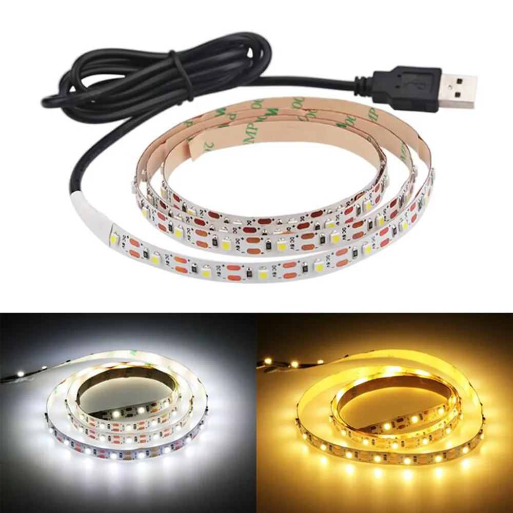 

DC 5V USB LED Strips 2835 White Warm White Tira LED Strip Light TV Background Lighting Tape Home Decor Lamp 5m