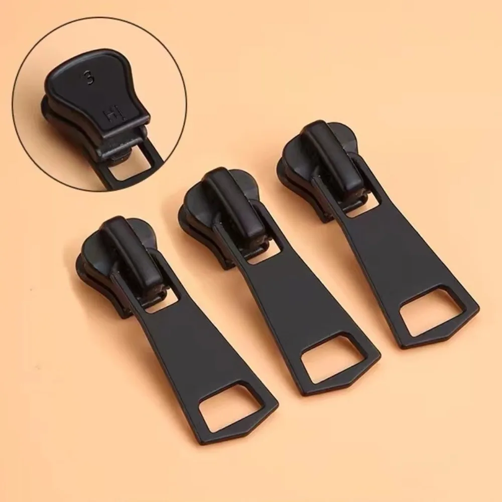 10pcs 3 5 8 Zipper Puller Head Black Resin Zipper Slider Sewing Accessories Handmade Clothing Bag Zips for Replacement Parts