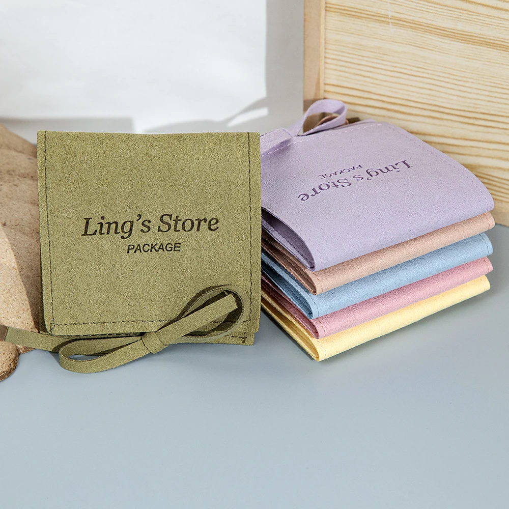 100 Stück personalisierte Mikrofaser-Schmuckbeutel mit Logo, Hochzeitsgeschenke, Süßigkeiten-Organizer, Samt-Geschenkbeutel, Ohrring-Verpackung, Aufbewahrungsbeutel – Detail 8