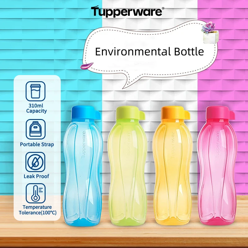 Tupperware Bottle 310ml Portable Water Bottle Plastic Drinkware Cups Outdoor Sports School Party