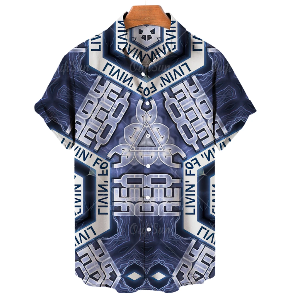 New men's shirt graffiti series 3D printed shirt fashion casual street hip-hop Harajuku summer short sleeved shirt