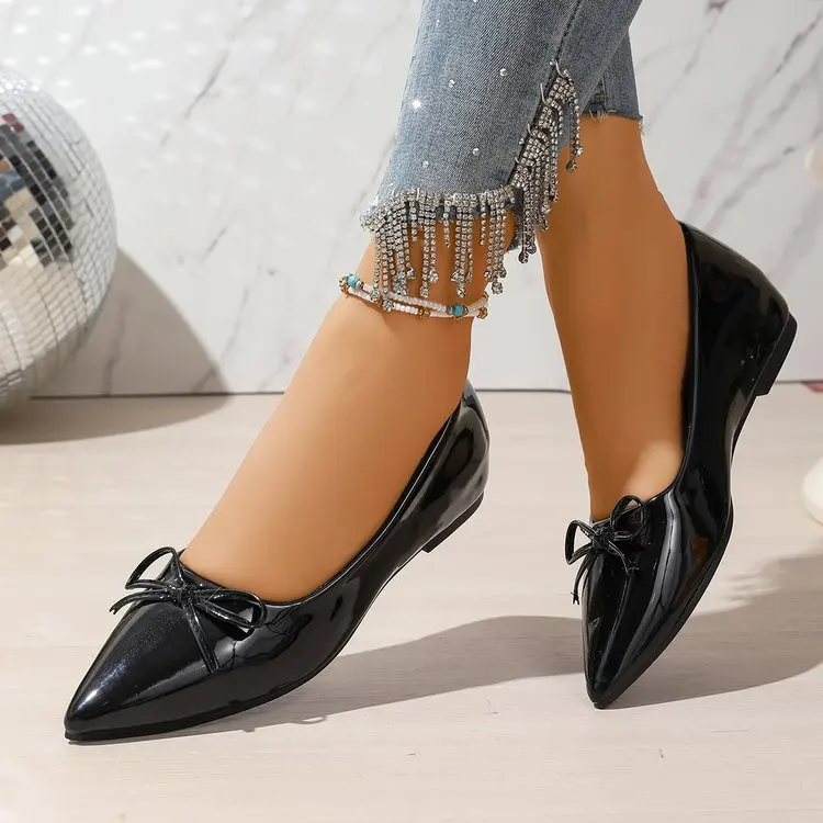 Ballerine donna a punta con fiocco scarpe basse casual comode_voghion.com