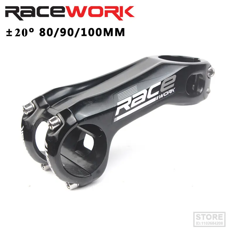

RACEWORK bicycle stem mtb mesa 20 degrees 31.8* 80/90/100mm high-strength road bike riser aluminum alloy