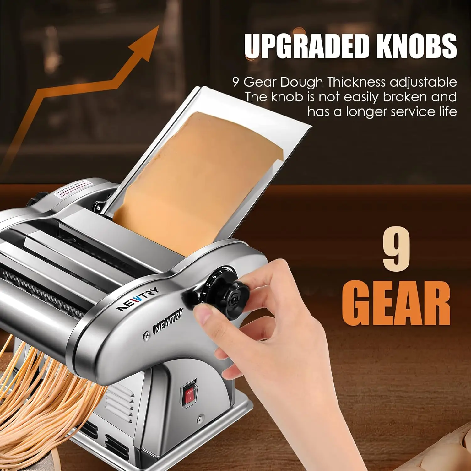 Electric Pasta Maker Noodle Maker Pasta Making Machine Dough Roller Cutter Thickness Adjustable Stainless Steel US 110V f