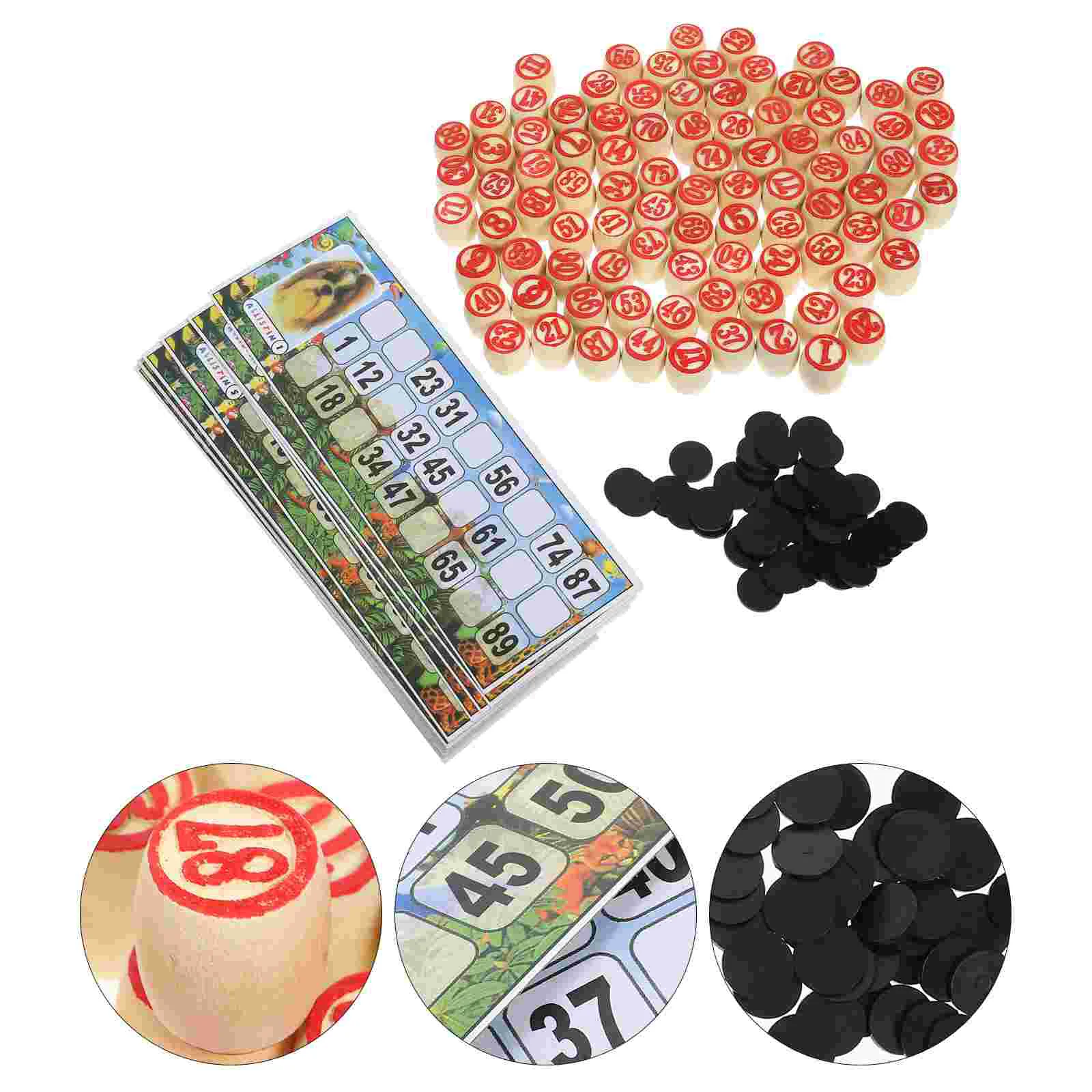 Wooden Lightweight Numbers Chess Game Russian Lotto Chess Games Bingo Game Set Party Props Household Cards Interactive