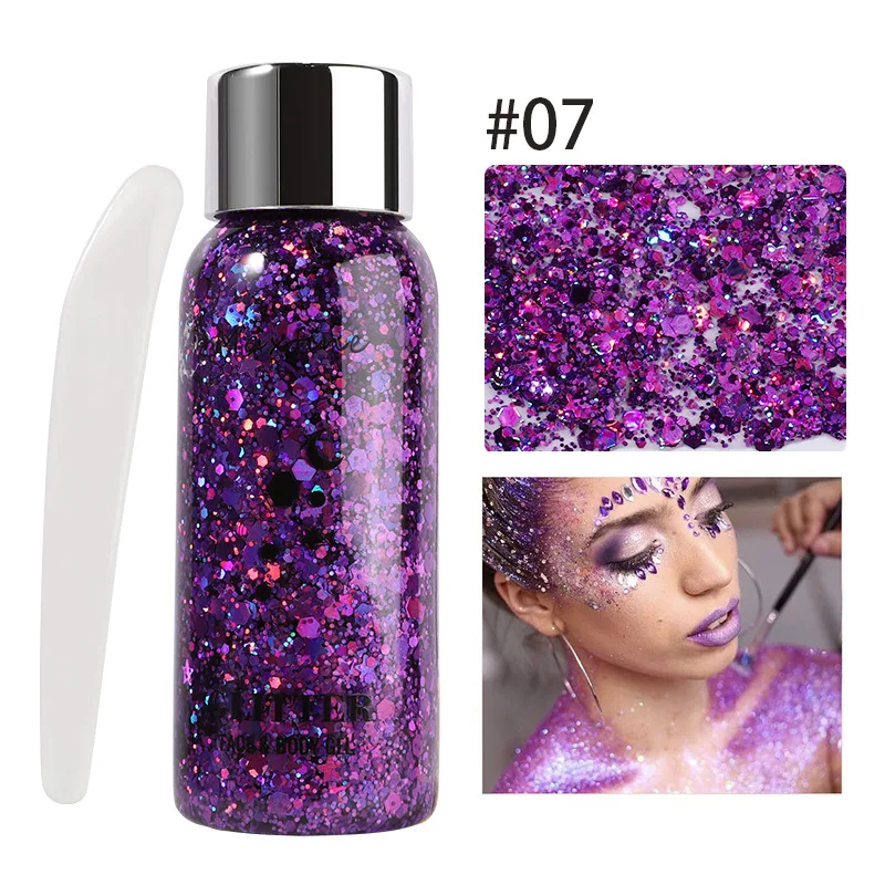 MAXFINE 9-color liquid eye shadow big sequin gel glitter mermaid nightclub makeup body sequin 6