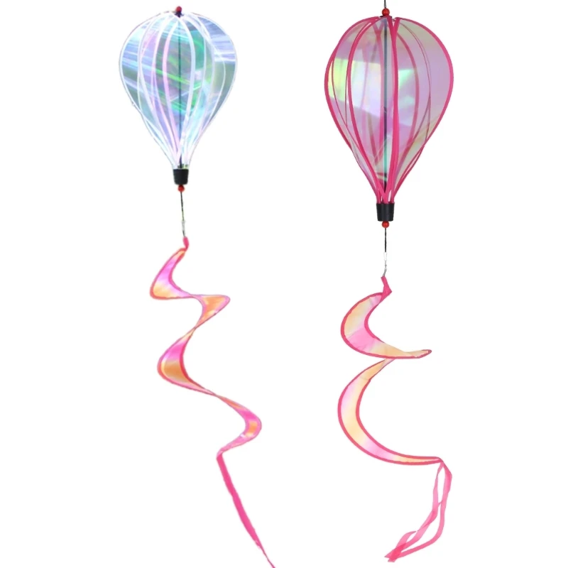 

Hot Air Balloon Wind Spinner Rainbow Pinwheel Windsocks Spiral Windmill for Outdoor Garden Yard Lawn Decoration Gift DXAF