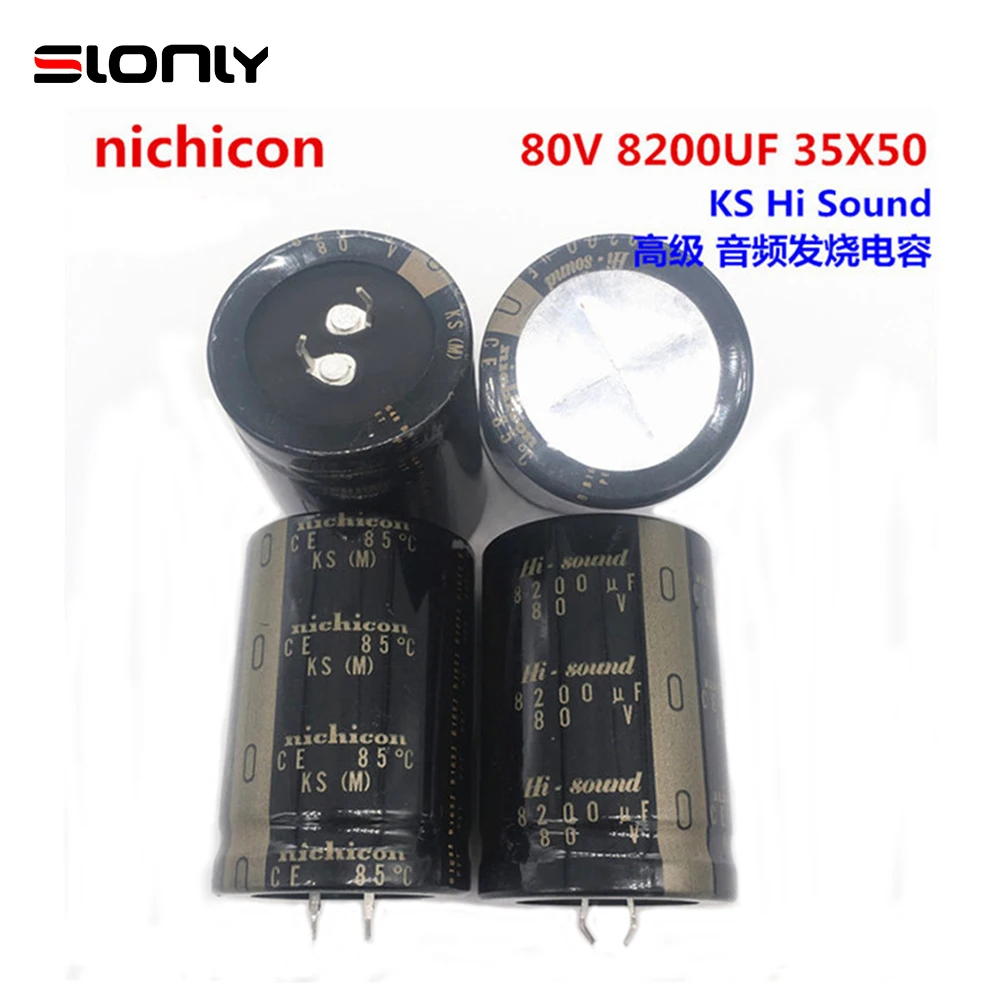 2pcs-14pcs Hi-sonud Nichicon 80V 8200UF 35x50mm Pitch 10mm Audio KS 8200UF 80V Fever Electrolytic Capacitors 2pcs nichicon kx 220uf 450v 30x35mm pitch 10mm 450v 220uf audio electrolytic capacitors w gold plated copper feet