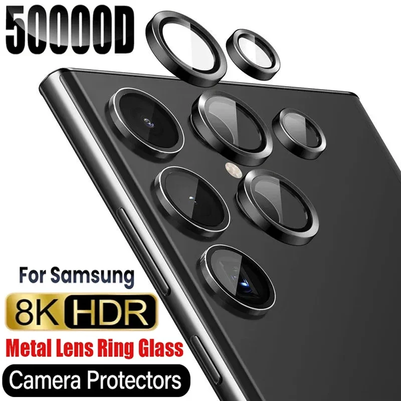 Premium Camera Lens Protector Glass with Metal Ring for Samsung Galaxy Ultra Series