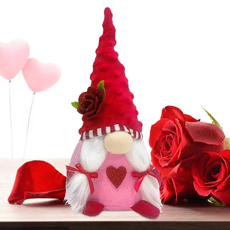 

Valentine Gnomes Plush Handmade Funny Faceless Doll Love Rudolf Plush Gnome For Valentines Day Gifts Home Party Decoration