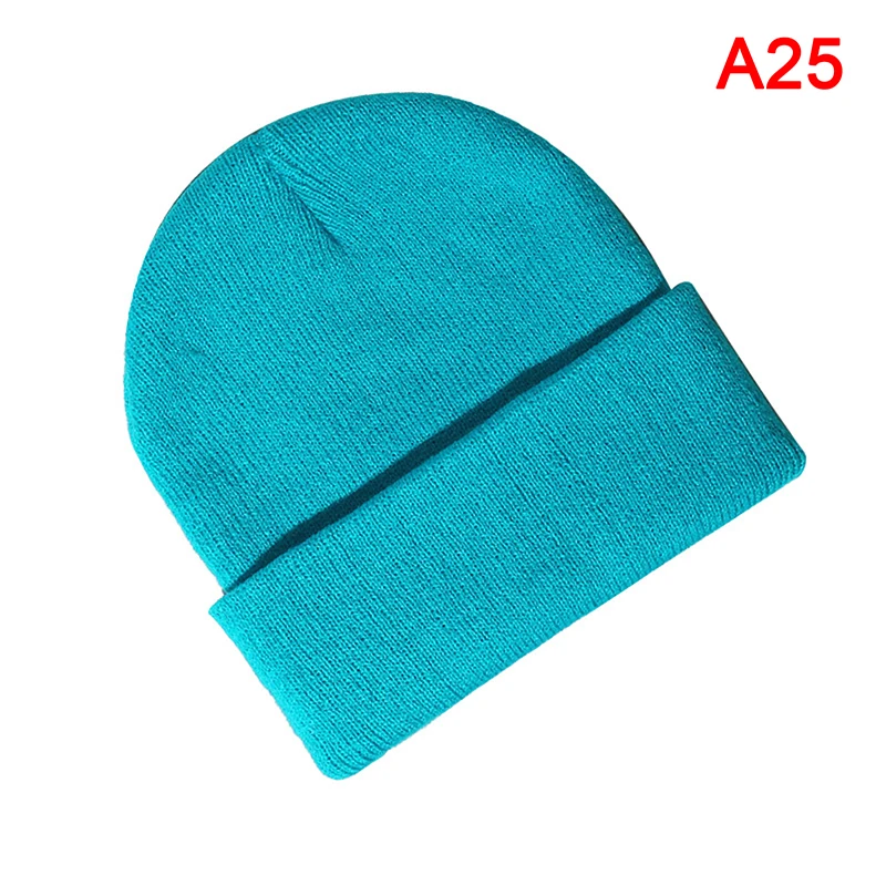 Однотонная шапка с черепом вязаные шапки зимние теплые облегающие манжетами для