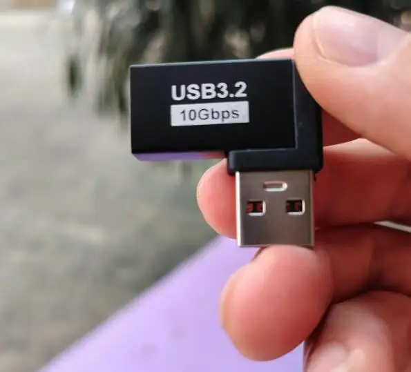 מתאם זווית ימין זכר לנקבה USB 3.0 בזווית של 90 מעלות, מתאם זווית עליונה USB 10Gbps למחשב נייד ולמחשב האישי