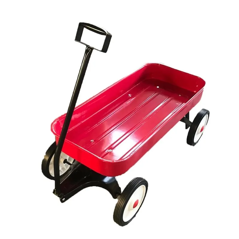 

Synergistic Children's 33"H Classic Pull Along Red Steel Wagon - Ages 3 Years and up