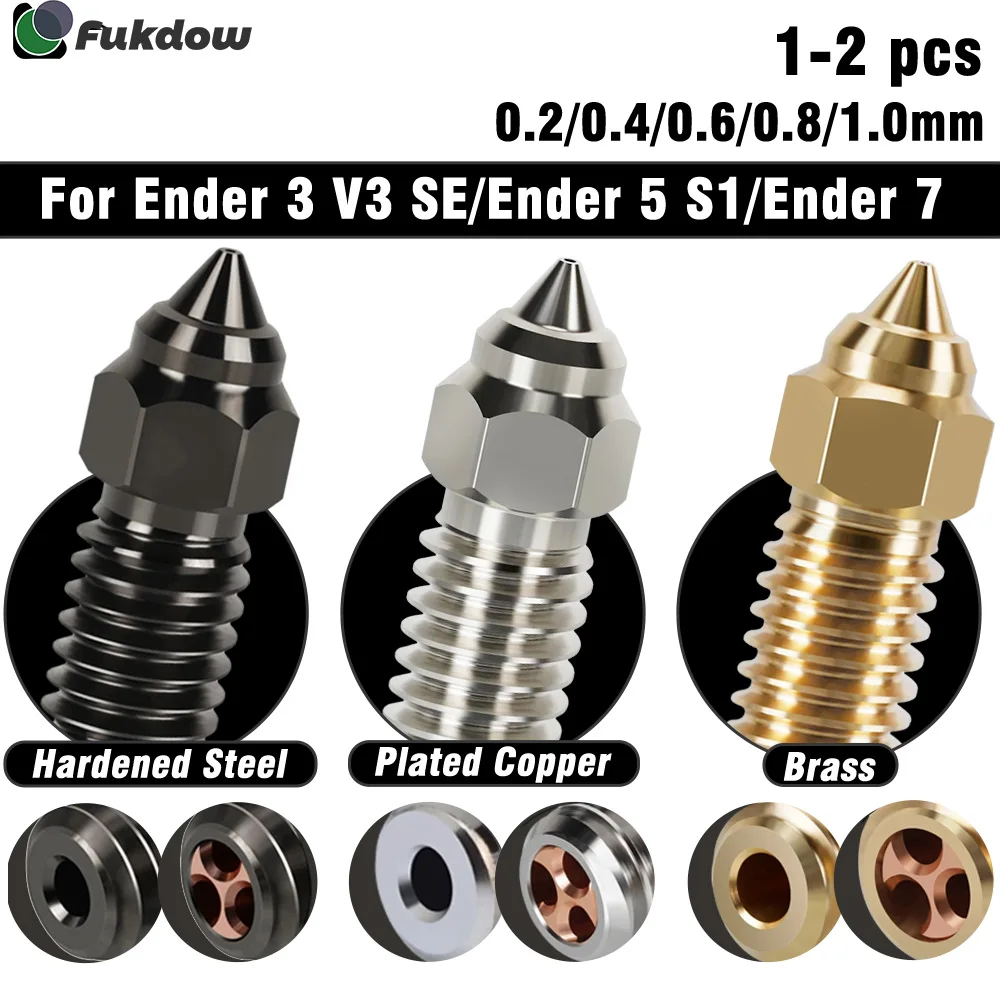 

High Speed Nozzles For Ender7 Hotend Nozzle CHT Brass/Hard steel/Plated Copper Nozzle CHT For Ender 3 V3 SE Ender 5 S1 Serise