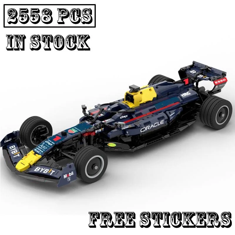 

New MOC-104269 F1 RB18 Team Stake 1:8 scale Formula 1 Race Car Model Buiding Kit Creators Block Bricks Kids Toys Birthday Gifts