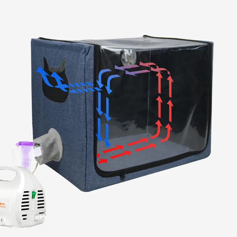 Pet Oxygen Cage Atomization Box Cough Respiratory Disease Foldable Atomization Nest Cat And Dog Bath Drying Box