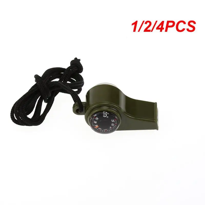 

1/2/4PCS 3 In 1 Multi-function Emergency Whistle Compass Thermometer Outdoor Camping Hiking Emergency Survival Gear Whistle