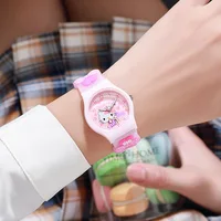 Hello Kitty Kuromi Melody Cinnamonroll Cartoon Anime Figures Student Wrist Watch Kids Watch Toys Boys Girls Birthday Party Gifts