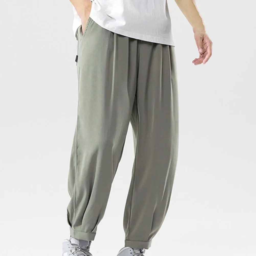 

Loose Casual Wide Sweatpants Male Cargo Pants Elasticated Solid Pants Male Summer Loose Fitness Baggy Streetwear Pantalones