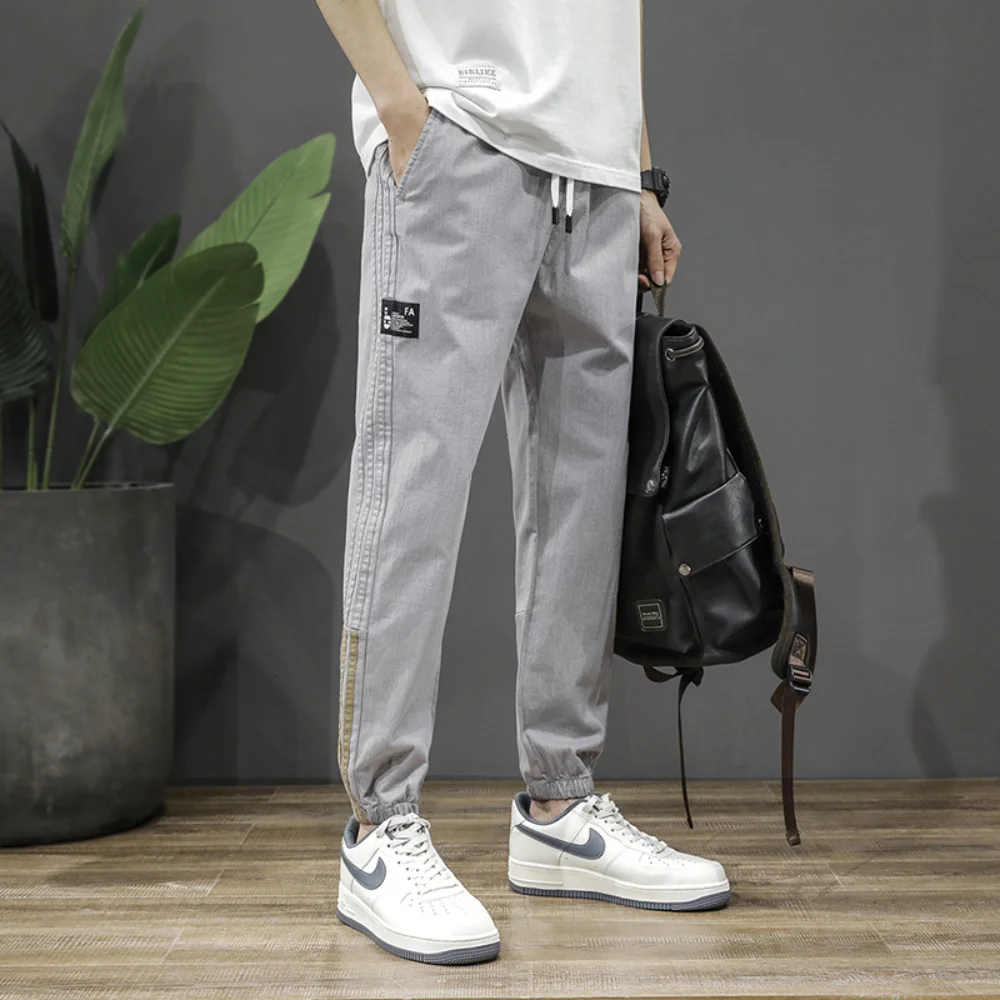 Spring New Men's Clothing Loose Oversized pantalones hombre Casual Hip Hop Solid Color Spliced Pocket Pants men y2k trousers