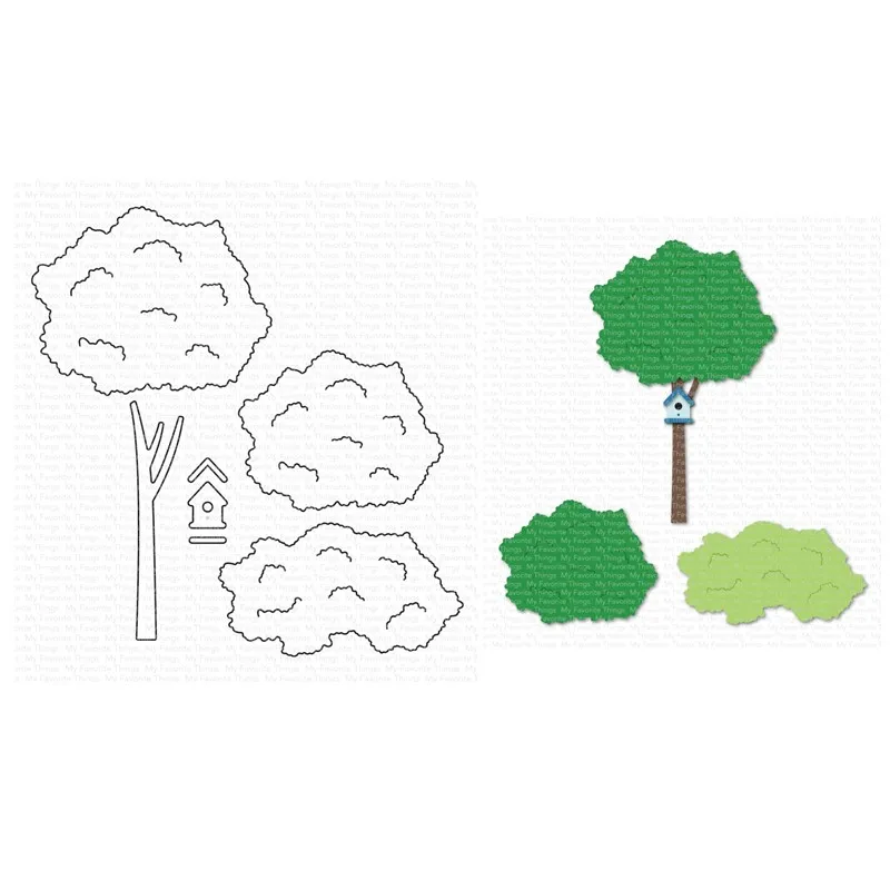 

May 2023 New Lush Landscape Tree Cutting Dies Scrapbooking for Paper Making Frames Card Set no Clear Stamps