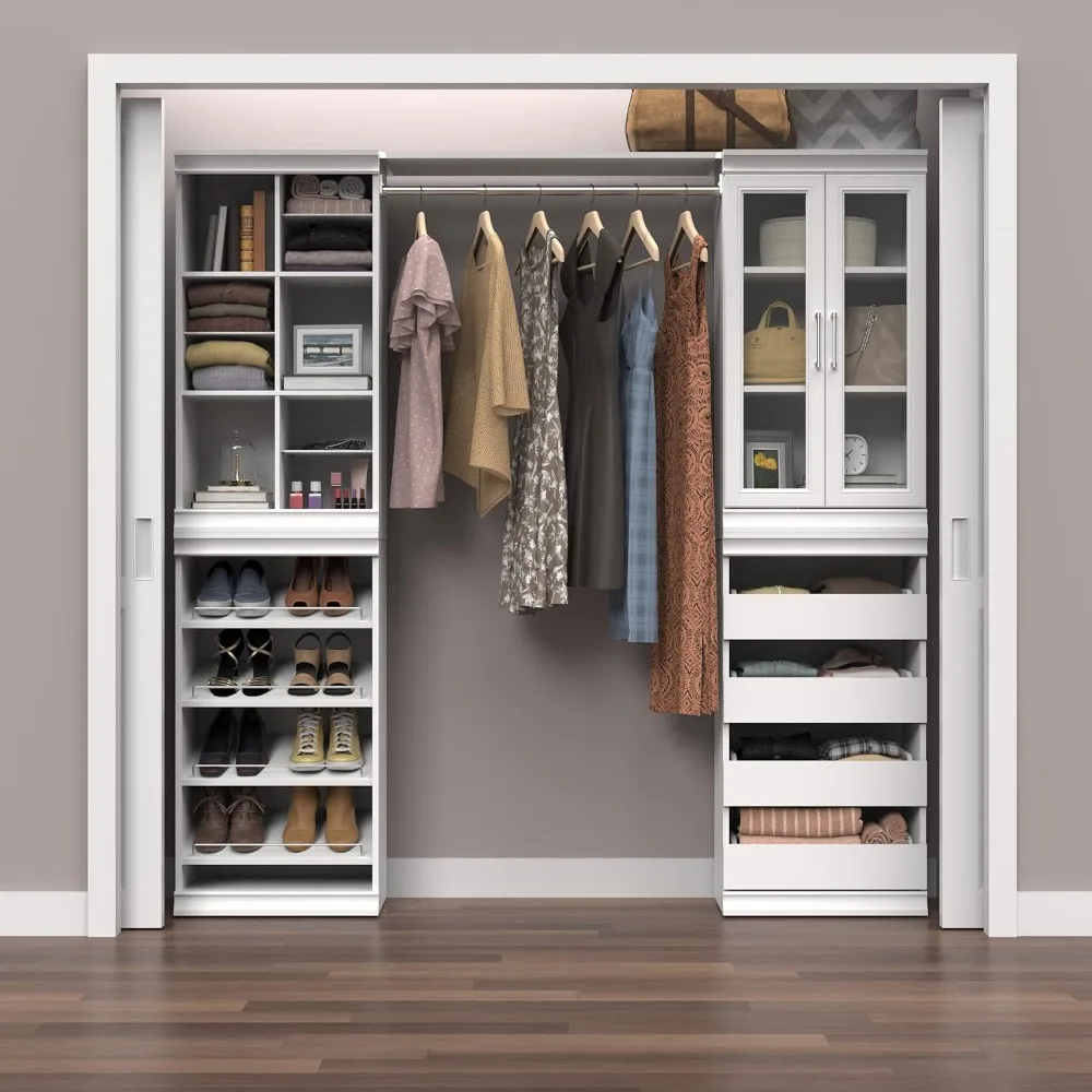 ClosetMaid Modular Storage Unit with 4 Drawers, Wood Closet Organizer, Stacking, Full Backer, Storage, Decorative Trim, White 1